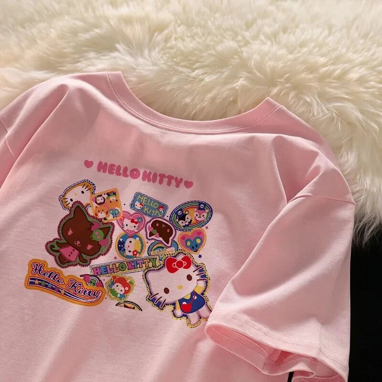 Women's Kawaii Alt Pullover Top – Vintage Graphic Print Short Sleeve Tee, Oversized Streetwear Aesthetic T-Shirt - View #6