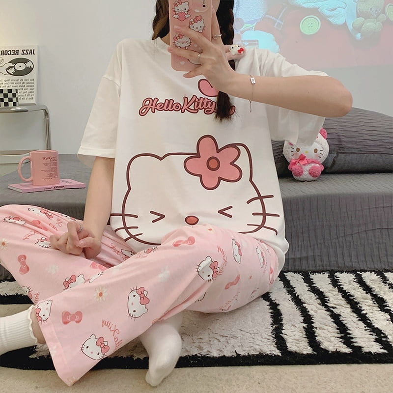 Sanrio My Melody Fluffy Pajamas Pj Pants Y2k Kawaii Cartoon Casual Cute  Pink Sleepwear Women Home Pyjama Pants Female Trouser - AliExpress