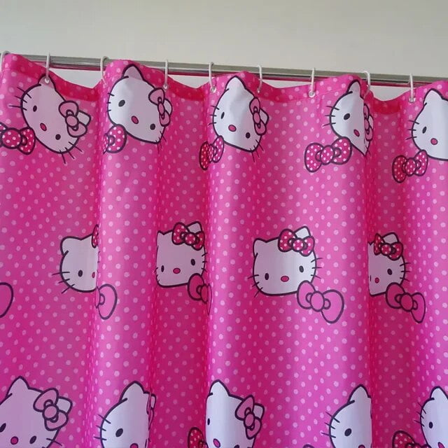 Sanrio Hello Kitty Shower Curtain Set Bathroom Waterproof Curtain ...