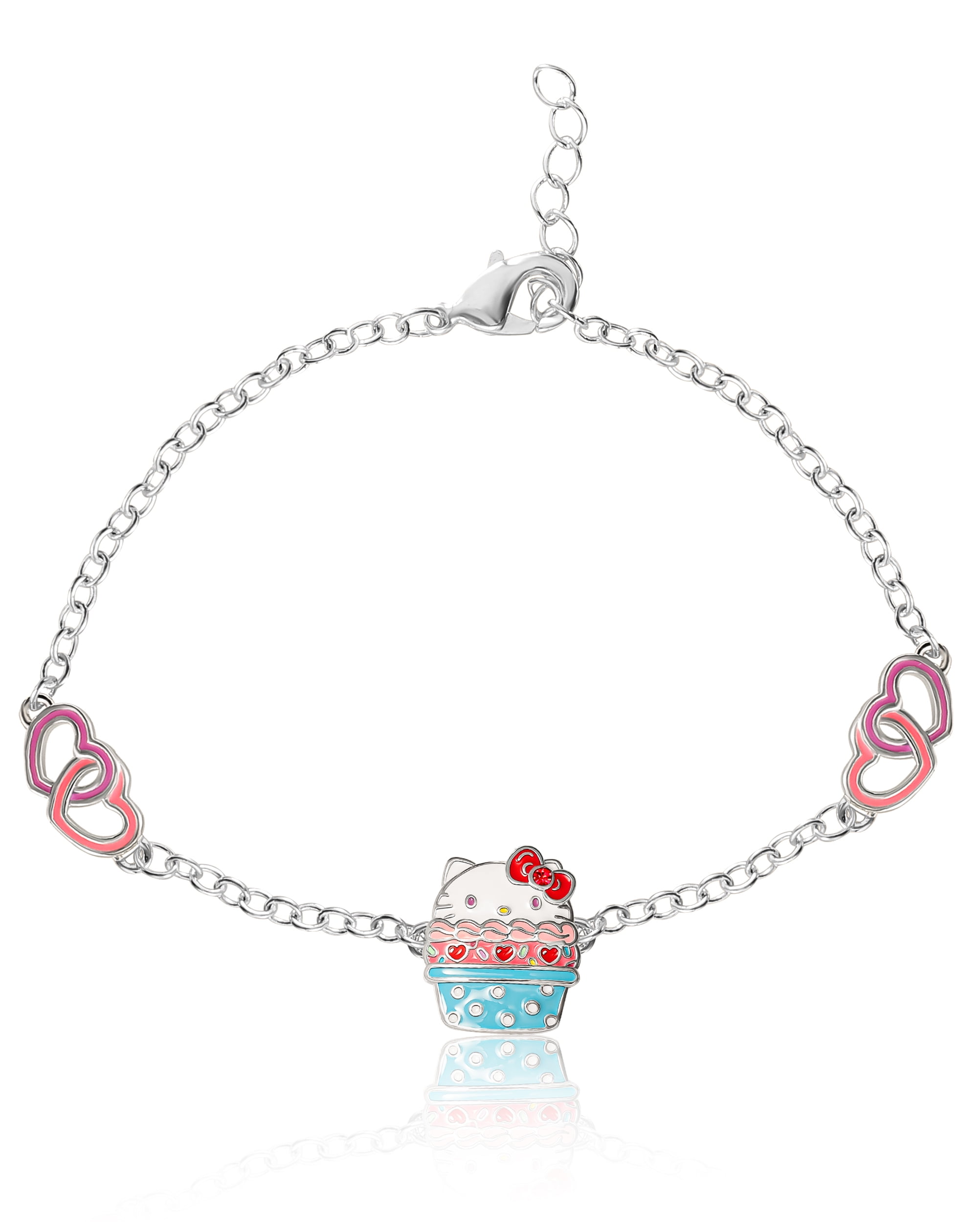 Sanrio Hello Kitty Silver Plated Cupcake Station Bracelet