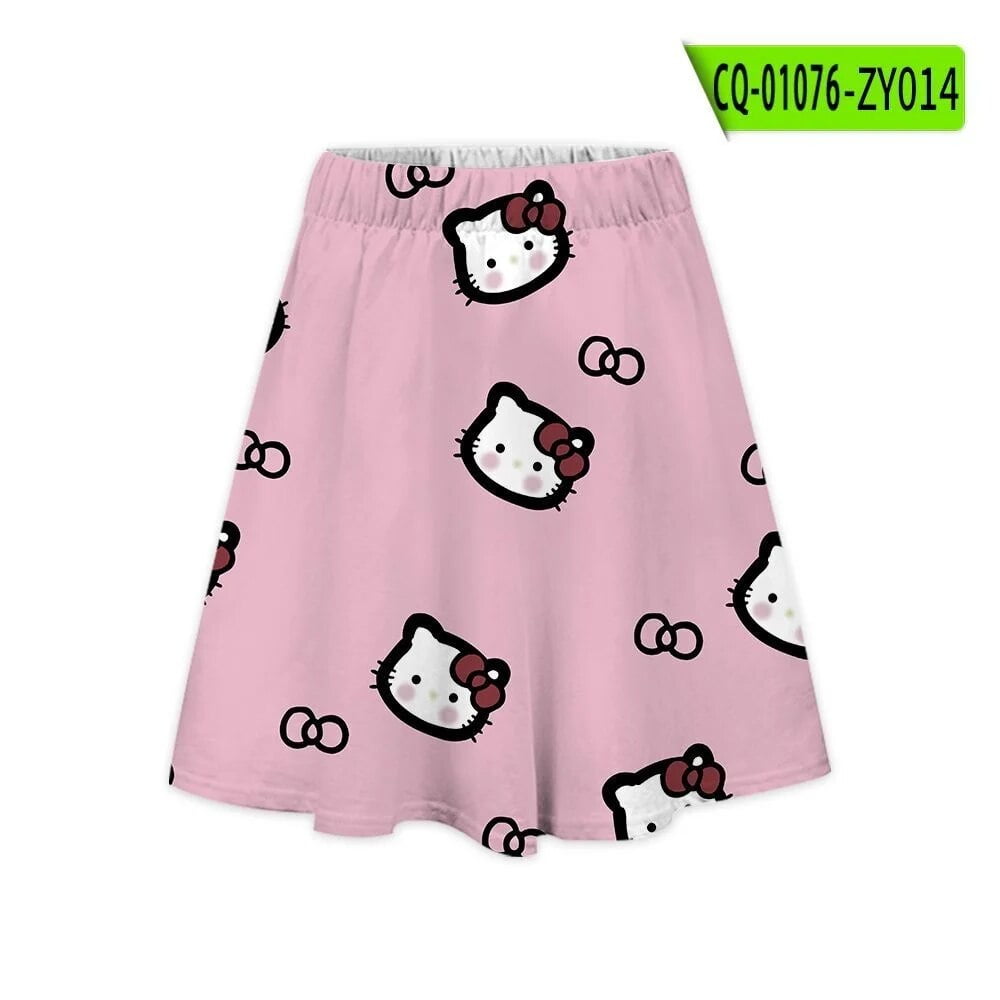 Sanrio Hello Kitty Skirt Summer New Harajuku Fashion Japanese Style ...