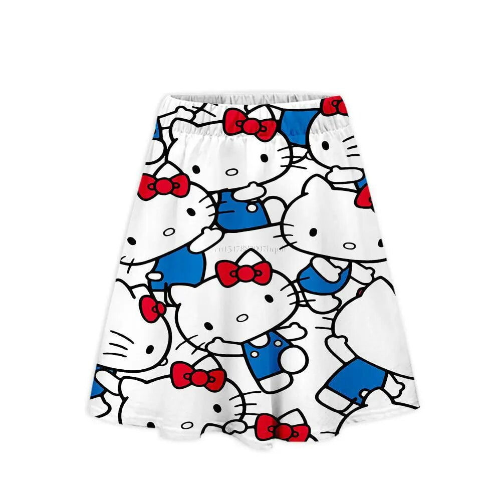 Sanrio Hello Kitty Skirts New Y2k Kawaii Cartoon Short Skirt Summer 