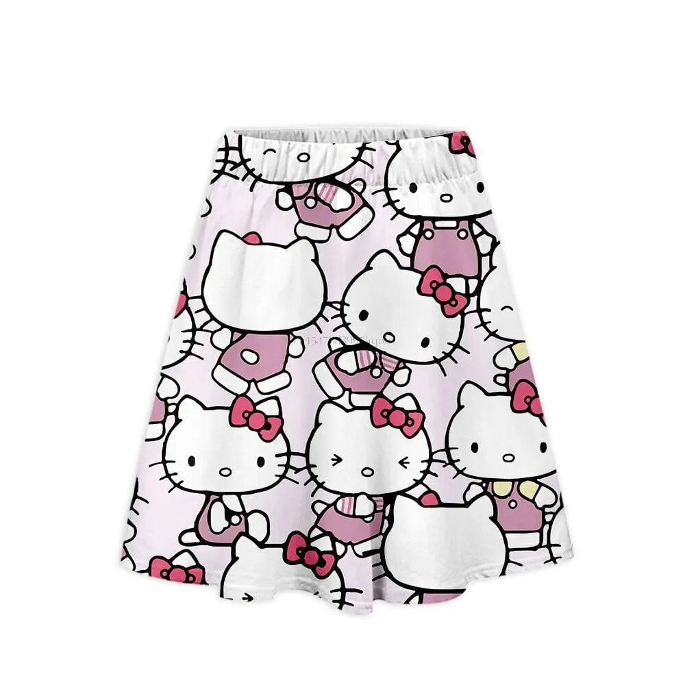 Sanrio Hello Kitty Skirts New Y2k Kawaii Cartoon Short Skirt Summer ...