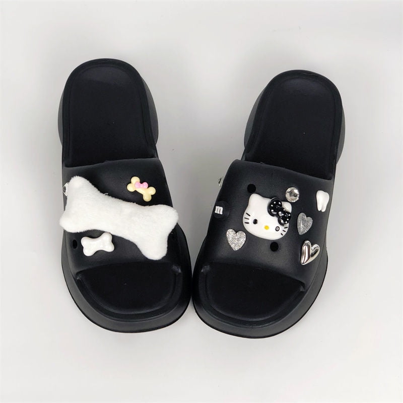 Sanrio Hello Kitty Slipper Cave Shoes Female Summer Flip Flop Y2K Punk ...