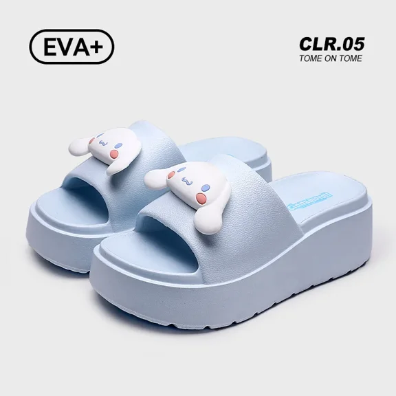 Sanrio Hello Kitty Slippers Thickened Kuromi Cartoon Wearing Outside Anti-Slip Summer Beach Shoes Women's Sandals