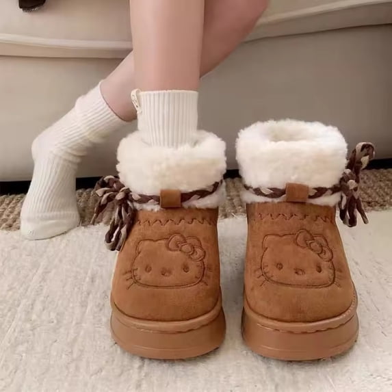 Sanrio Hello Kitty Snow Boots Anime Women Y2k Cute Warm Winter Boot Holiday Gift