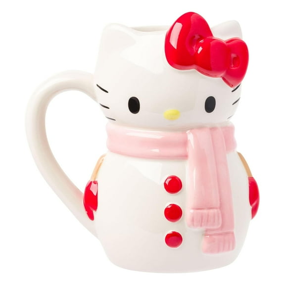 Sanrio Hello Kitty Snowman 20 Ounce 3D Sculpted Ceramic Mug