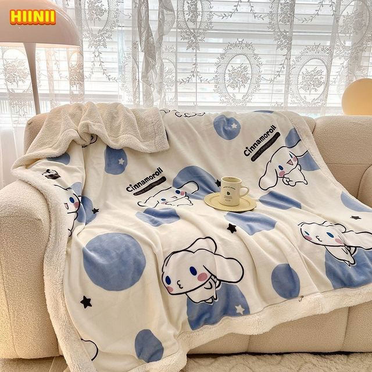 Sanrio Hello Kitty Soft Plush Blanket Cinnamoroll Luxury Double Sided