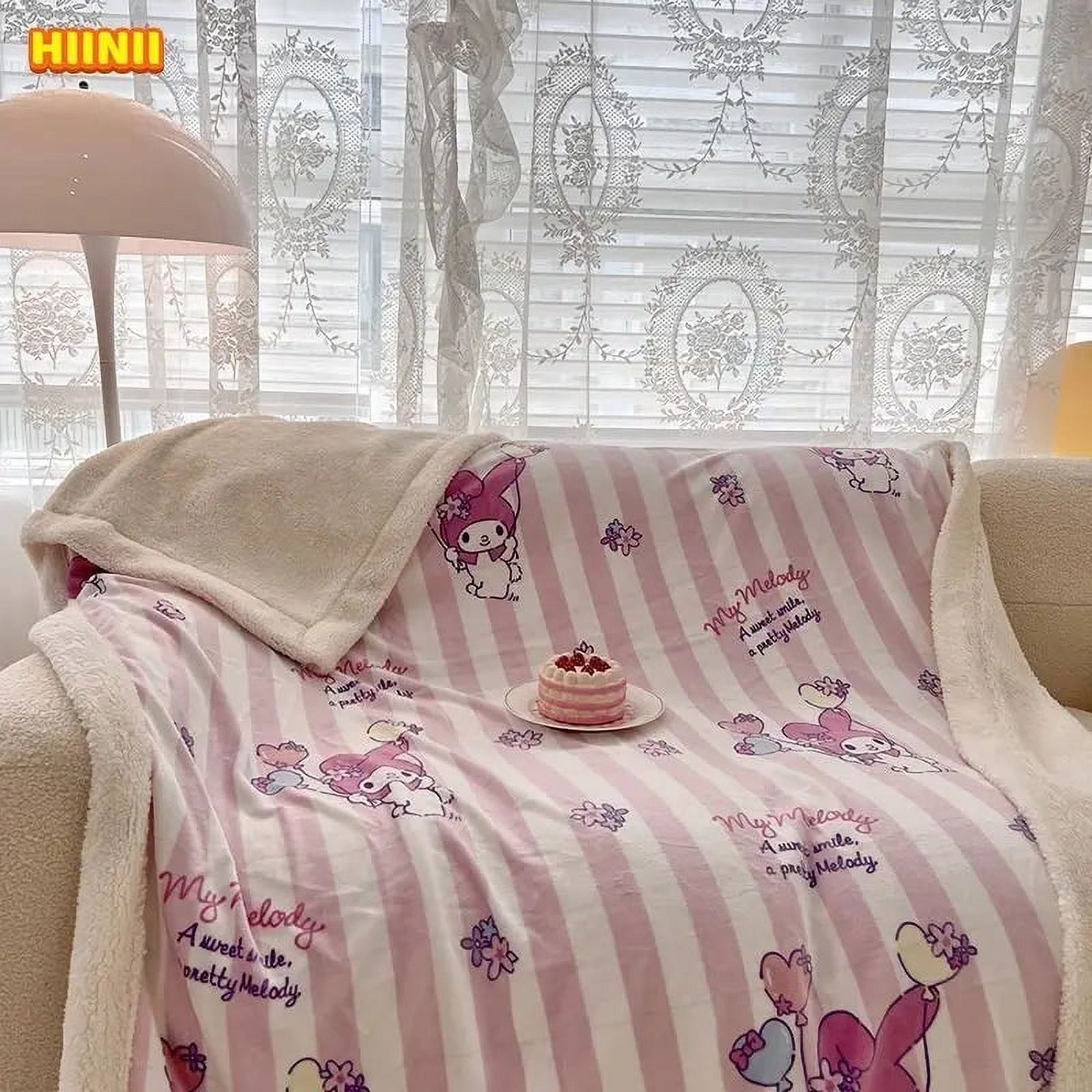 Sanrio Hello Kitty Soft Plush Blanket Cinnamoroll Luxury Double Sided