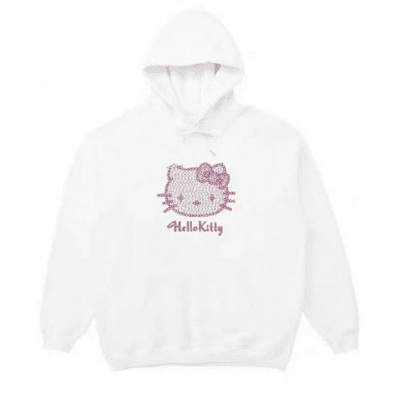 Sanrio Hello Kitty Sparkling Rhinestone Pattern Hooded Sweater Women Trend Cute Hoodies Loose Oversize Tops Autumn Y2k Clothes