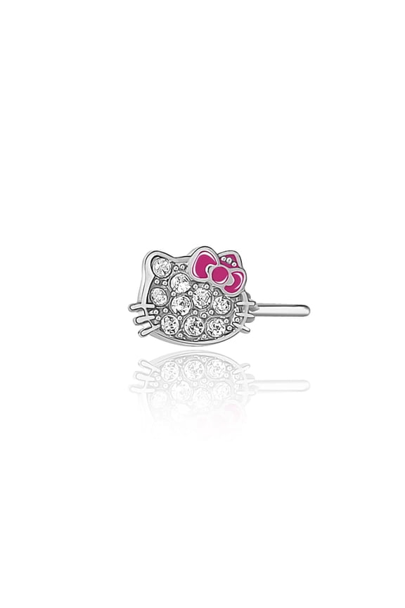 Sanrio Hello Kitty Stainless Steel (316L) Nose Stud - Hello Kitty Crystal, Authentic Officially Licensed