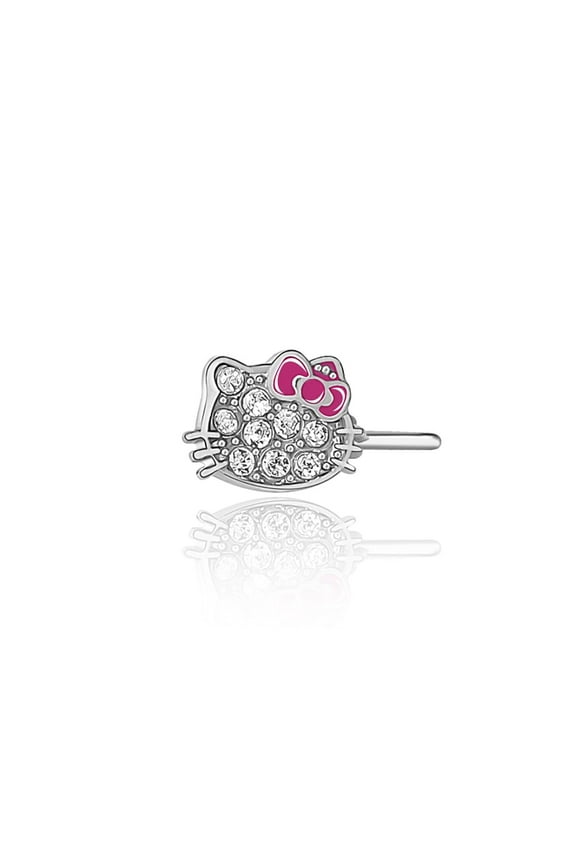 Sanrio Hello Kitty Stainless Steel (316L) Nose Stud - Hello Kitty Crystal, Authentic Officially Licensed