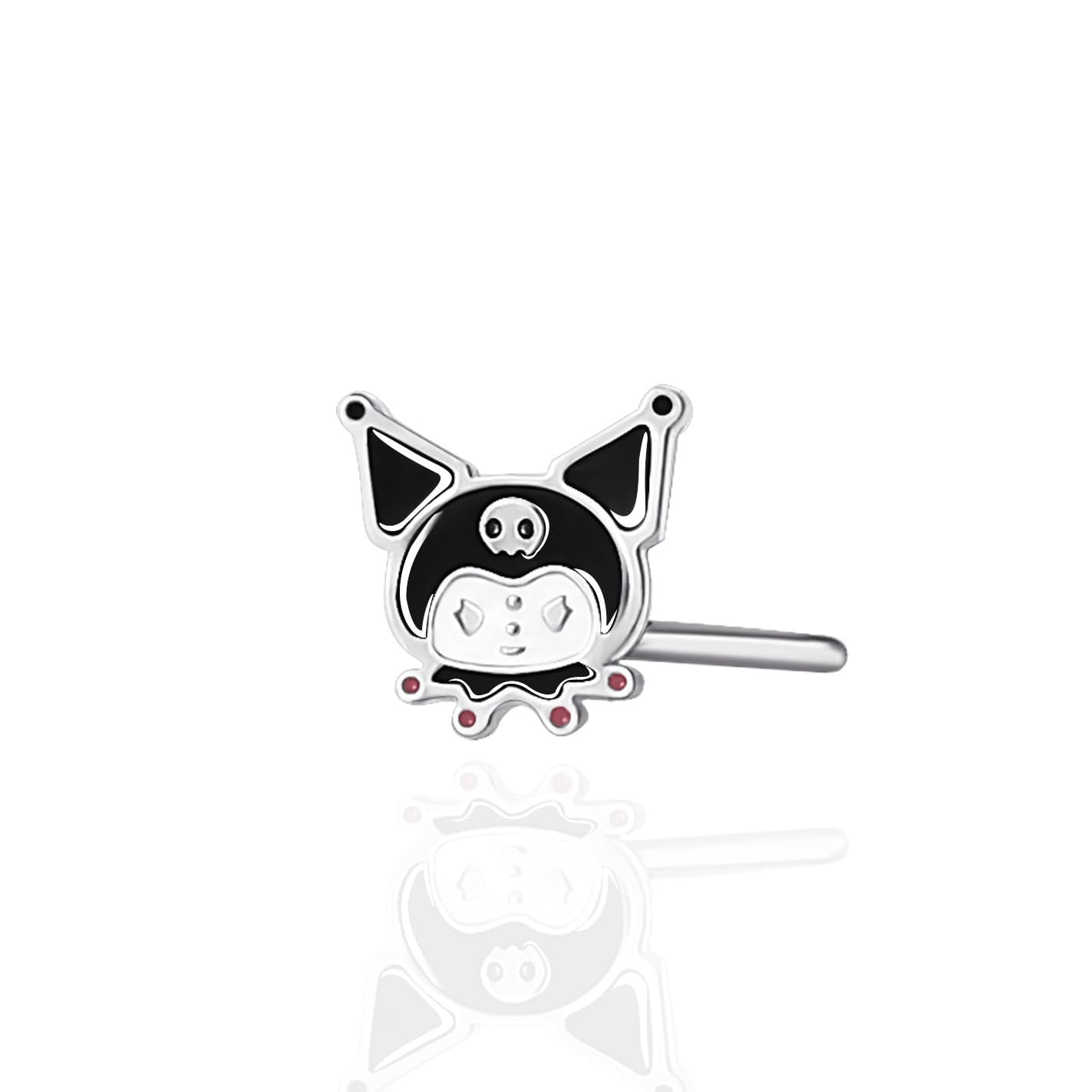 Sanrio Hello Kitty Stainless Steel (316L) Nose Stud - Kuromi, Authentic Officially Licensed