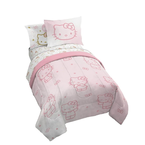 Sanrio Hello Kitty Stars 5-Piece Twin Bedding Set, Pink