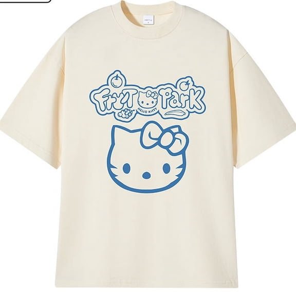 Sanrio Hello Kitty T-shirts New Cartoon Print Summer Clothes Women Fashion Oversized Tshirt Y2k Aesthetic Cute Tops Loose Tees