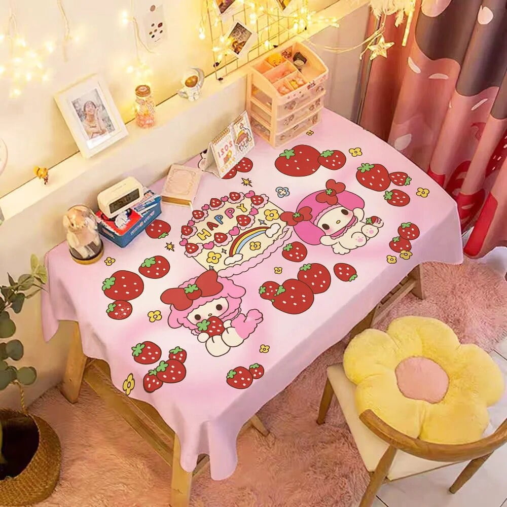 Sanrio Hello Kitty Tablecloth Cartoon Print Aesthetic Table Cloth Y2k ...