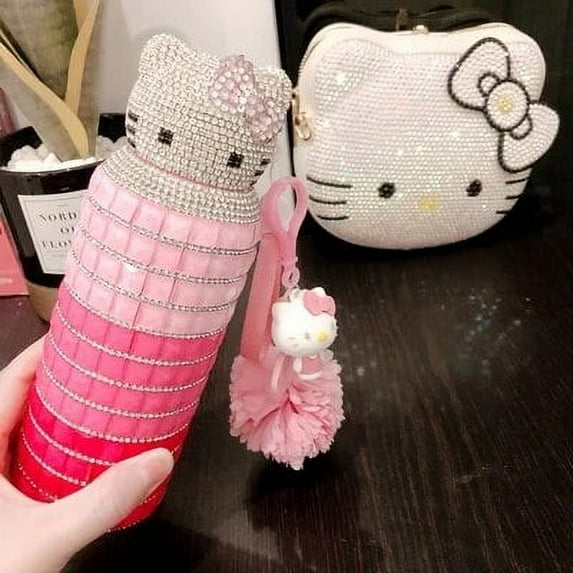 Sanrio Hello Kitty Thermos Cup Cute Water Bottle Sparkling Stainless Steel Tumblers 500Ml Glitter Tumbler Cup High Capacity