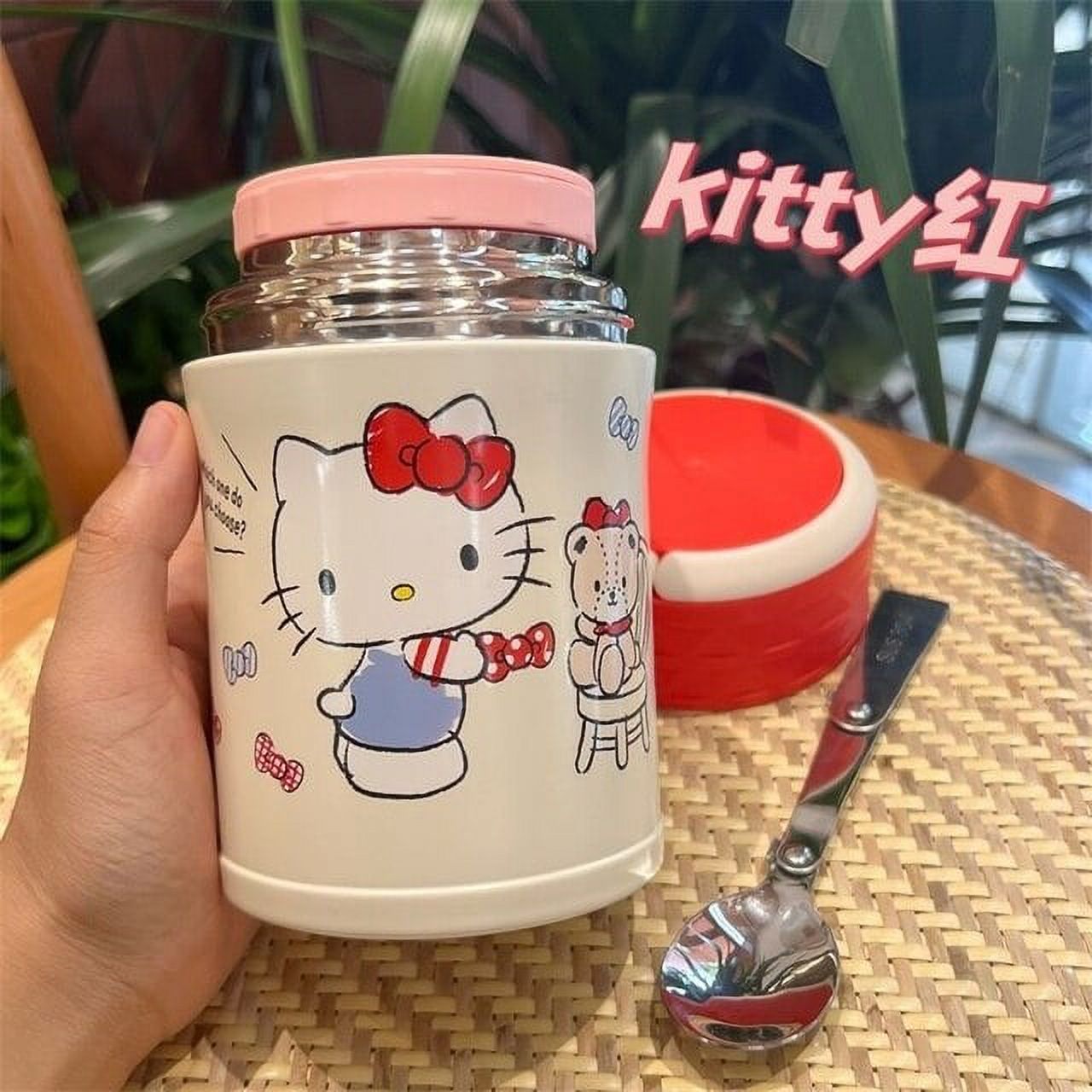 Sanrio Hello Kitty Thermoses Insulation Lunch Box Bento Stewing Soup