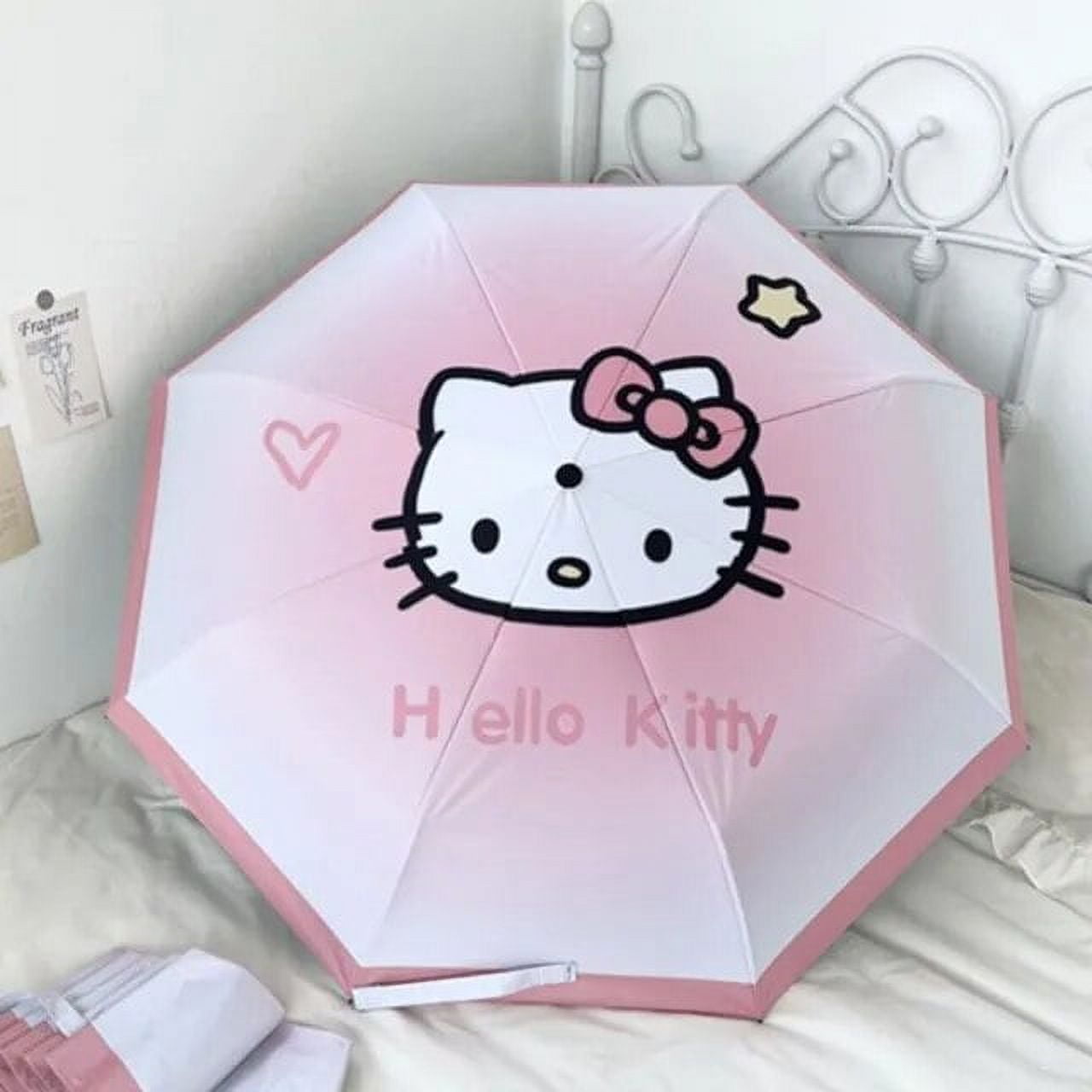 Sanrio Hello Kitty Umbrellas Y2k Girl Cartoon Aesthetic All Weather 