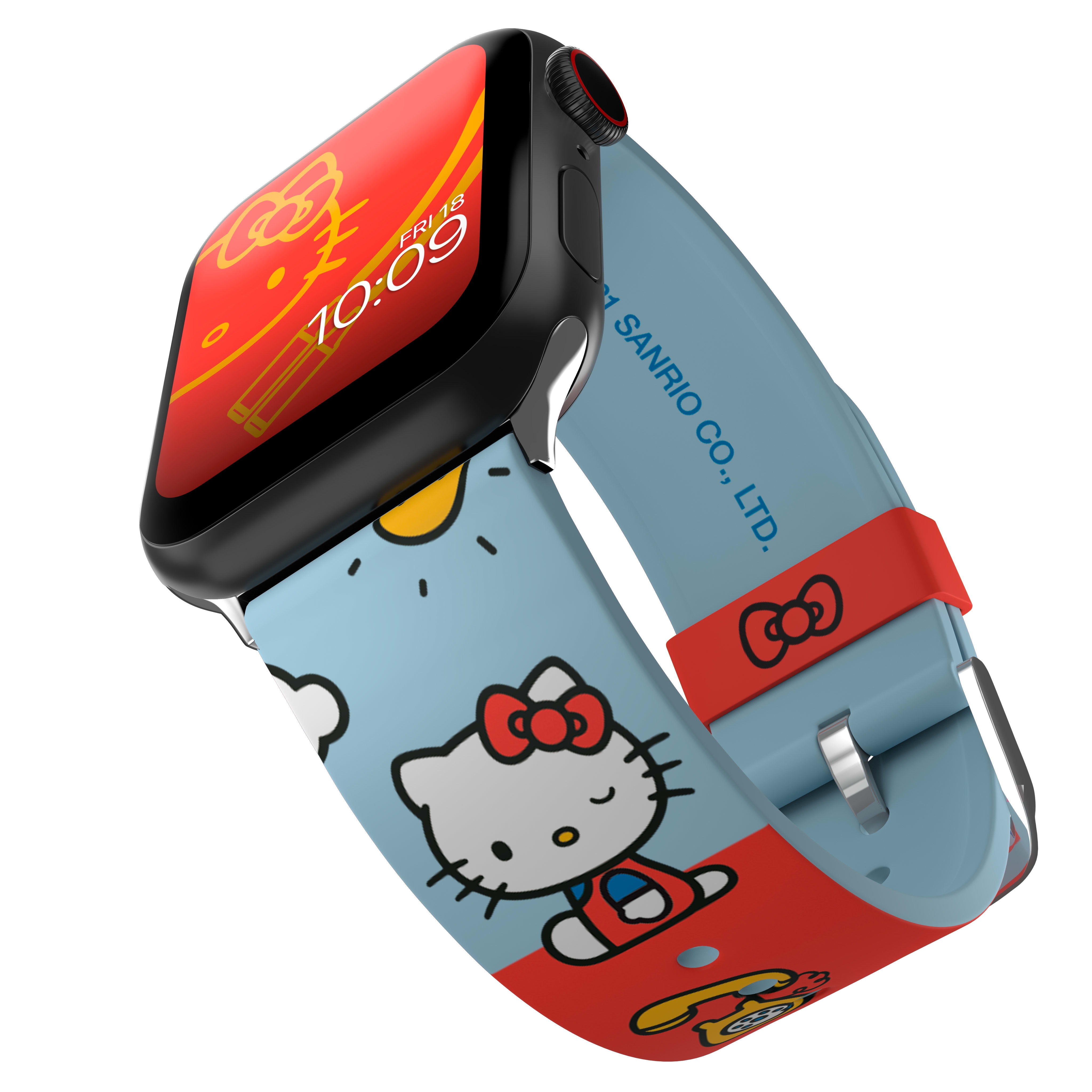 Hello Kitty Sonix Classic Black Leather Watch Band