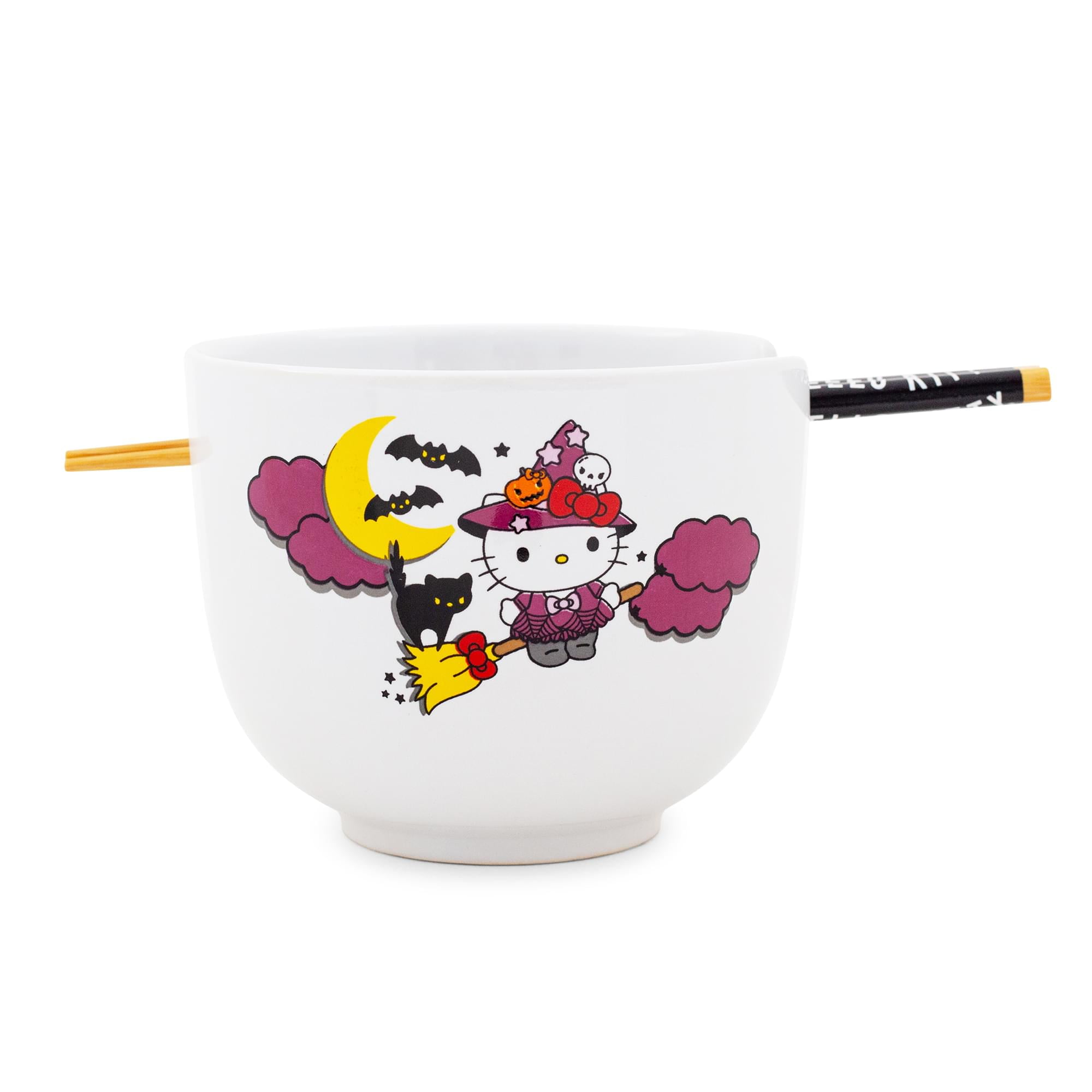 Hello Kitty Halloween Ceramic Soup Bowl with Chopsticks