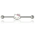 thumbnail image 1 of Sanrio Hello Kitty Womens Cartilage Earring Jewelry, Stainless Steel Piercing Element with Brass Slide Charm, Official License, 1 of 4