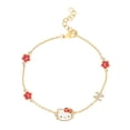 thumbnail image 1 of Sanrio Hello Kitty Womens Yellow Gold Plated Letter Bracelet - Cubic Zirconia Initial N Bracelet - Officially Licensed, 1 of 5