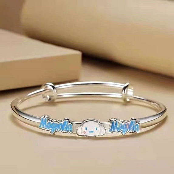 Sanrio Hello Kitty Y2K Bracelets Anime Kawaii Cinnamoroll My Melody Silver Rhinestone Women‘S Girls Jewelry Accessories Gifts
