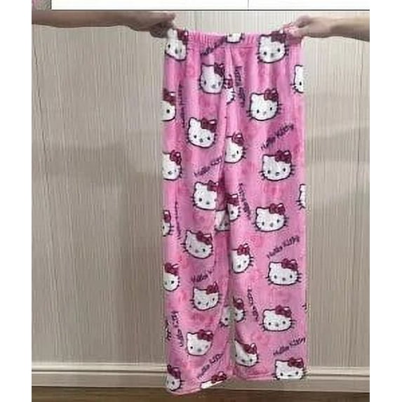 Sanrio Hello Kitty Y2k Sanrio Pajamas Pants Women Pjs Household Dress Kawaii Woolen anime Cartoon Casual Home Pants