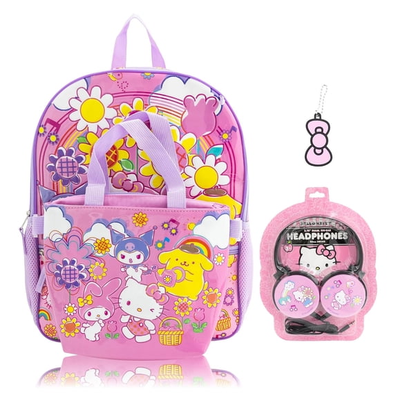 Sanrio Hello Kitty and Friends Backpack with Lunch Box and Headphones, 16"