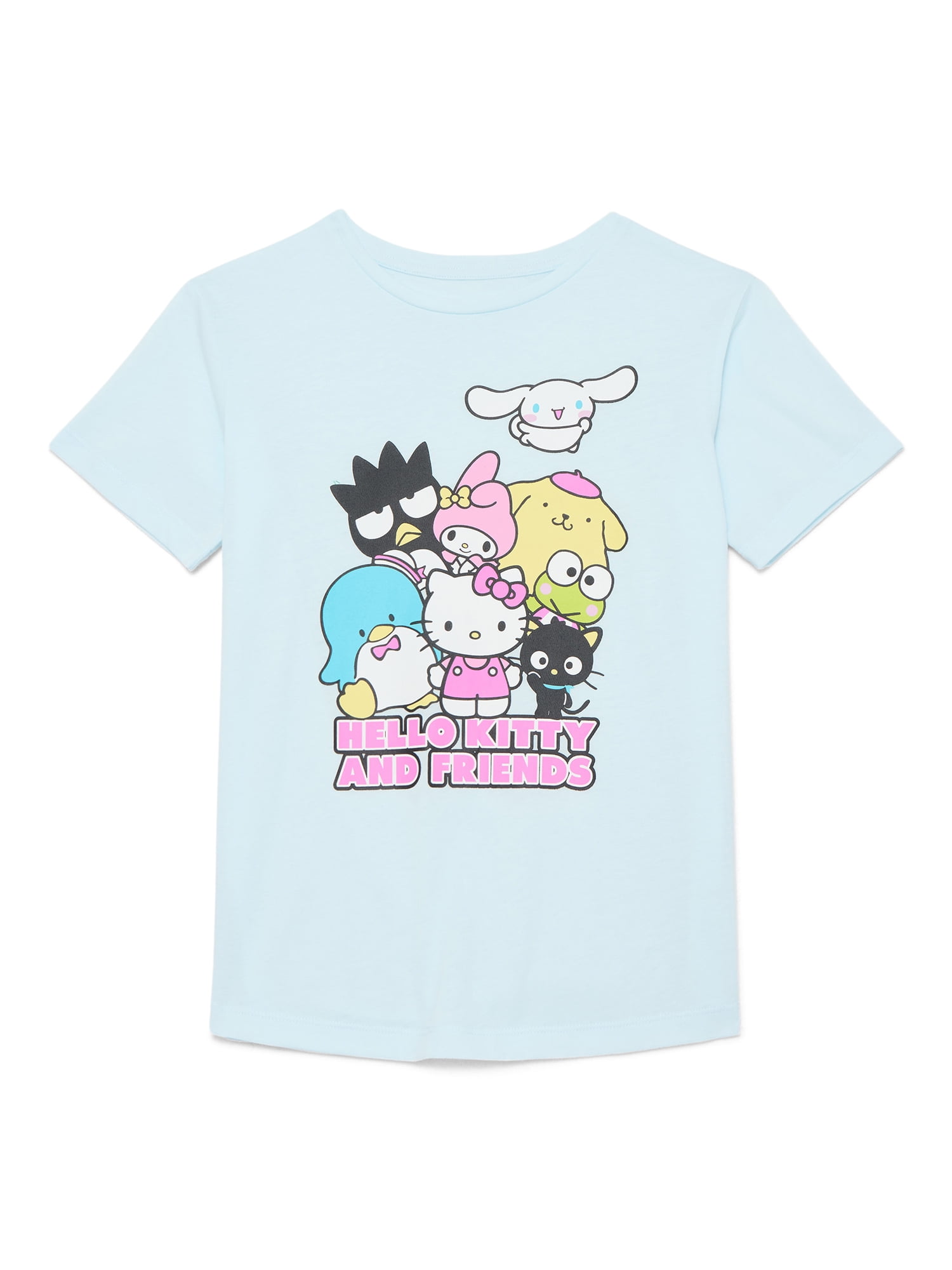 Sanrio Hello Kitty and Friends Girls Graphic Tee with Short Sleeves, Sizes 4-16