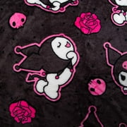 Sanrio Hello Kitty and Friends Silk Touch Throw Blanket 40"x 50" - 100% Polyester - Kuromi "Roses Are Cute" Theme