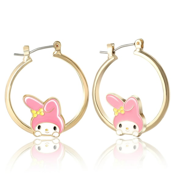 Sanrio Hello Kitty and Friends Womens Fashion Hoop Earrings - My Melody, Officially Licensed