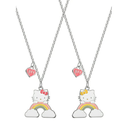 Sanrio Hello Kitty and Mimmy White Girls BFF Necklace Set - 17" + 3"