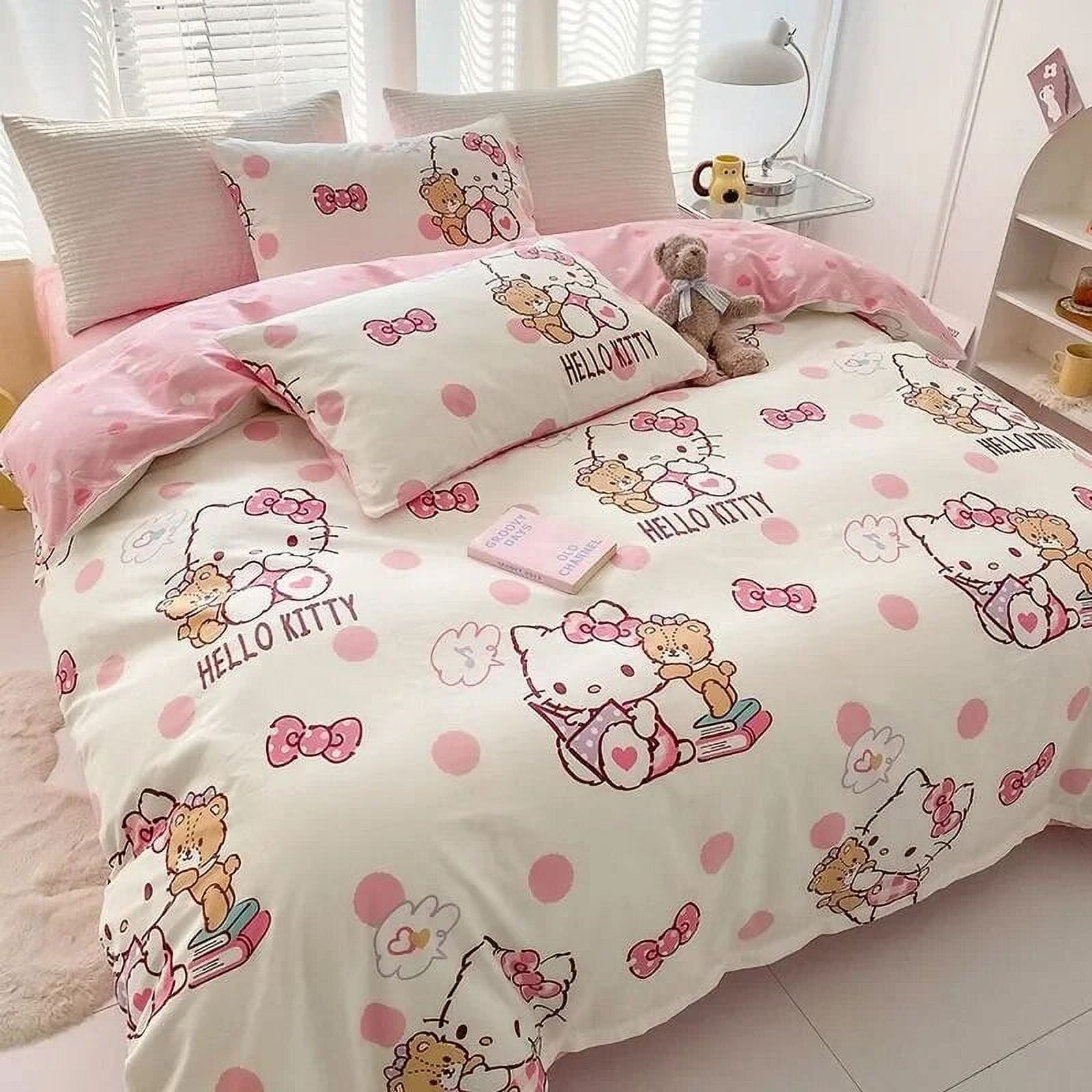 Sanrio Hello Kitty bedding fourpiece set Kawaii anime quilt cover