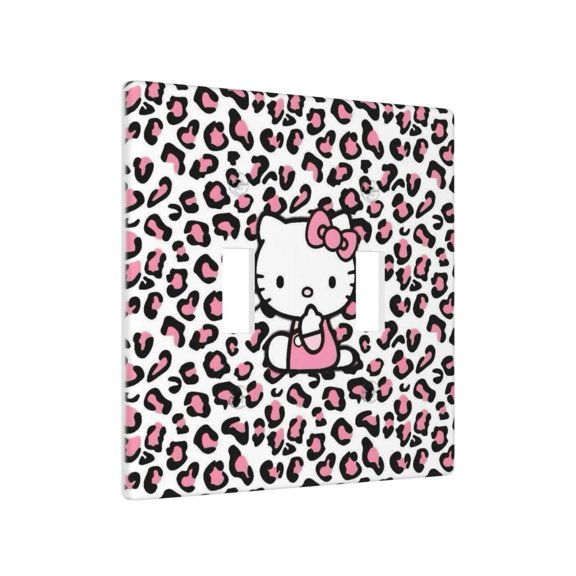 The Sanrio Hello Kitty double toggle switch panel, made of PC material, is elegant and luxurious, making it the perfect choice for high-end home décor in living rooms and bedrooms.
