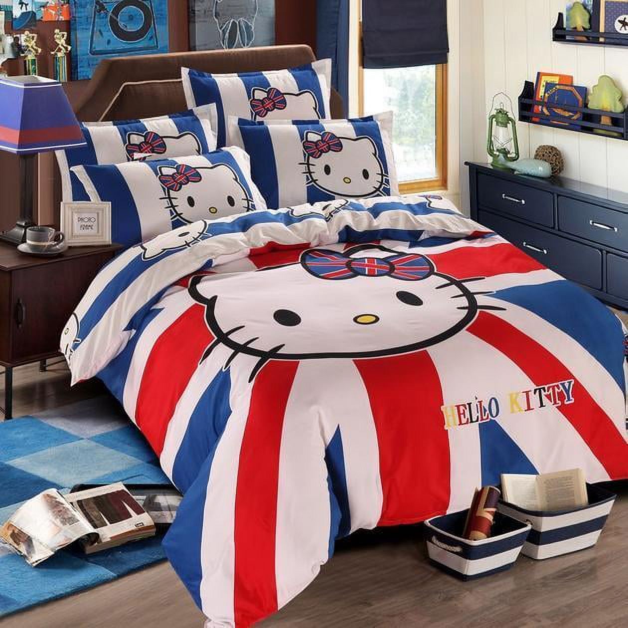 Sanrio HelloKitty Bedding Four Piece Set Cotton Kitty Cat Queen Size