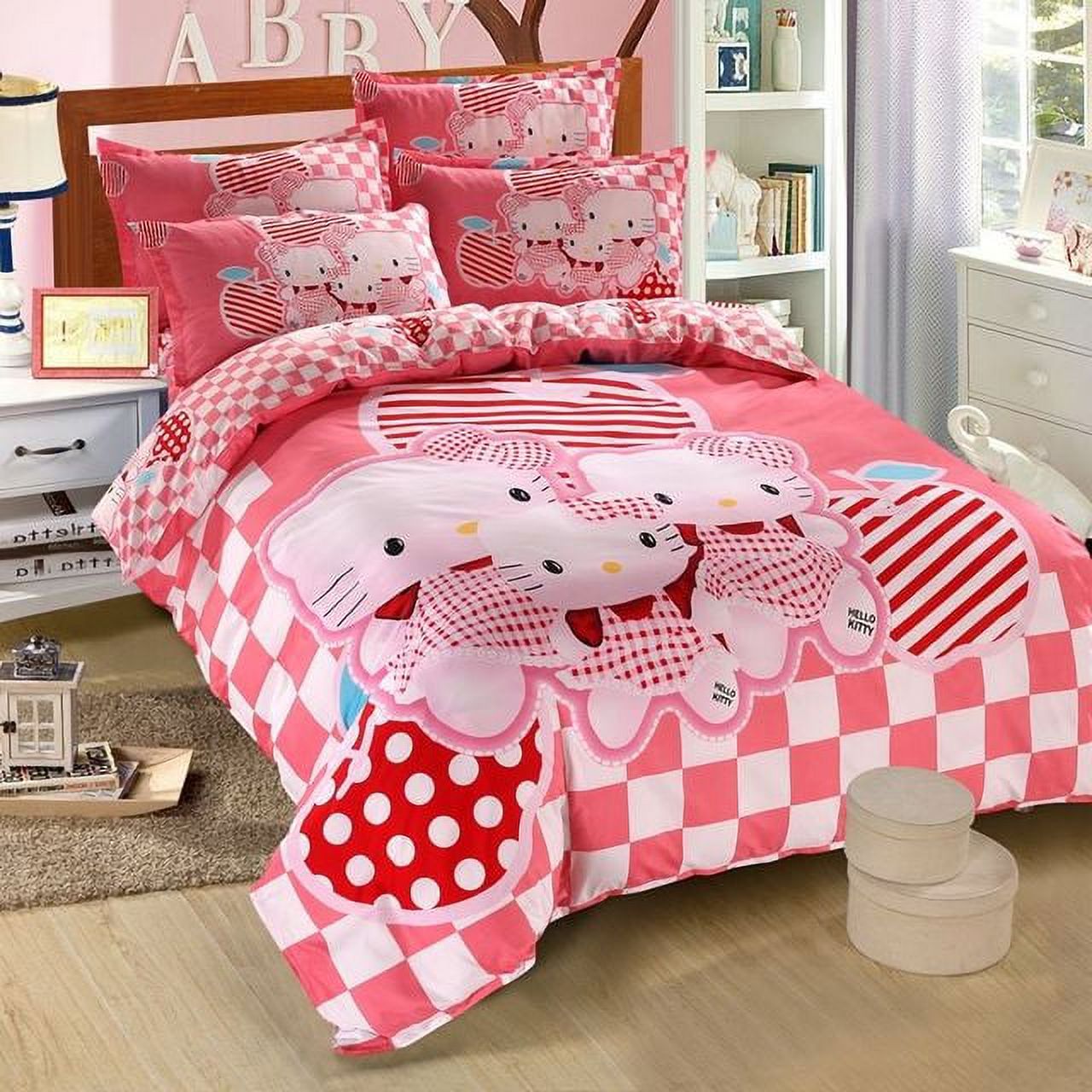 Sanrio HelloKitty Bedding Four Piece Set Cotton Kitty Cat Queen Size