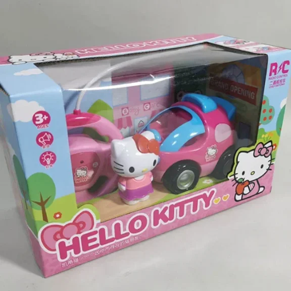 Sanrio HelloKitty Figure Model Remote Control Car Cute Hello Kitty Cartoon Music Xmas Birthday Gifts