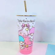 Sanrio HelloKitty Kuromi Melody Doraemon Large Capacity Stainless Steel Straw Mug Double-Layer Coffee Cup Water Cup Water Bottle