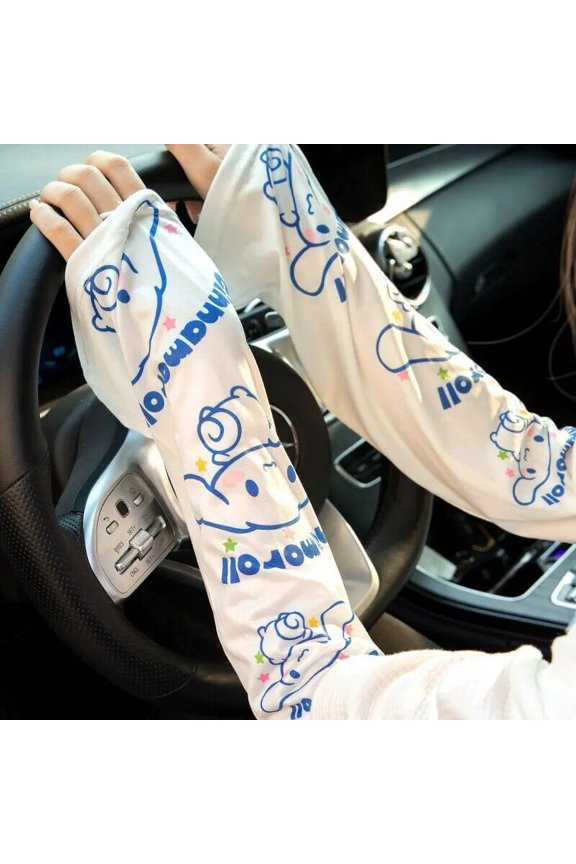Sanrio Ice Silk Sun Protection Arm Covers Outdoor Cycling Running Fishing Driving Kawaii Anti-UV Arm Cinnamoroll Kuromi Sleeves