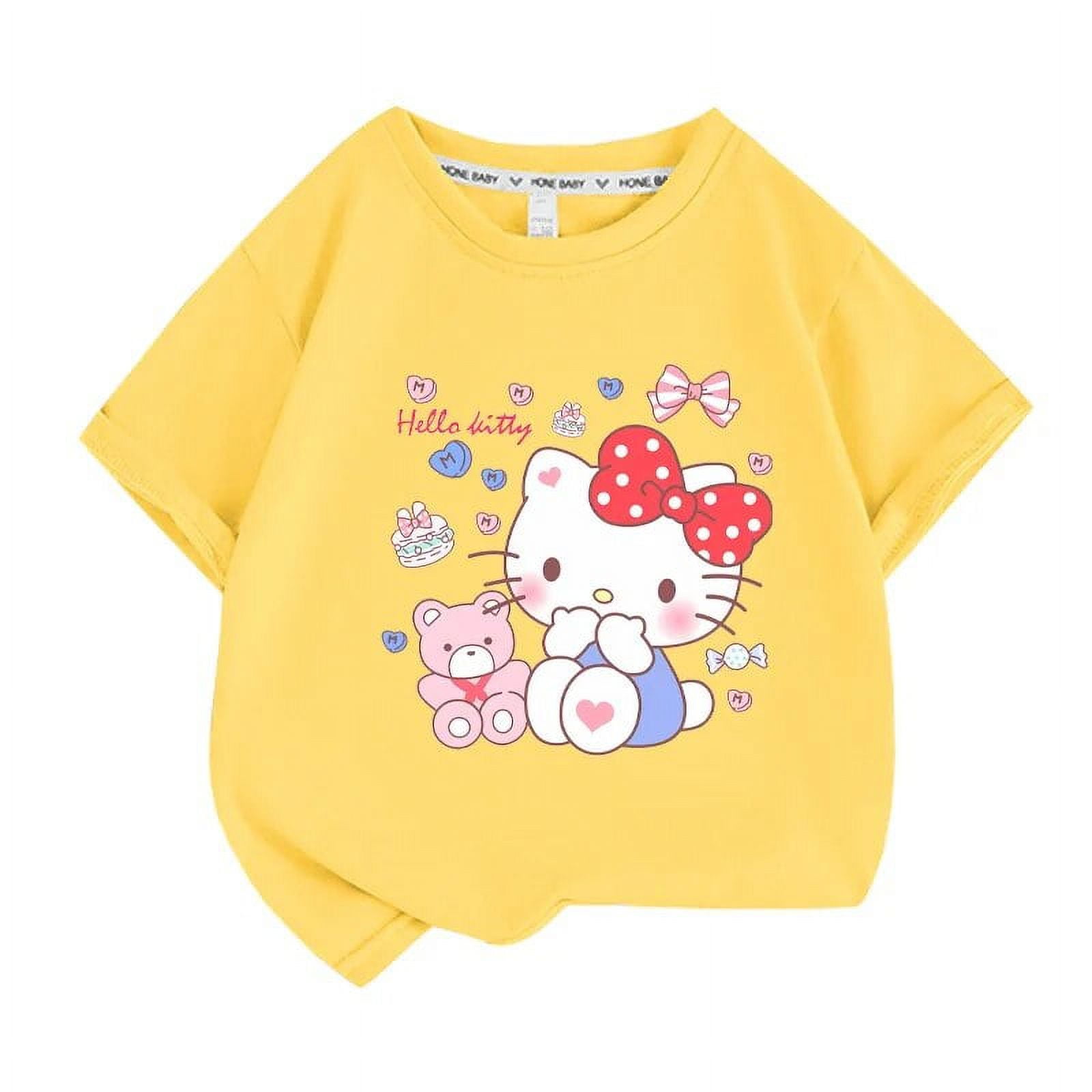 Sanrio Kawaii Anime Hello Kitty New Cute Children‘s Short Sleeve T ...