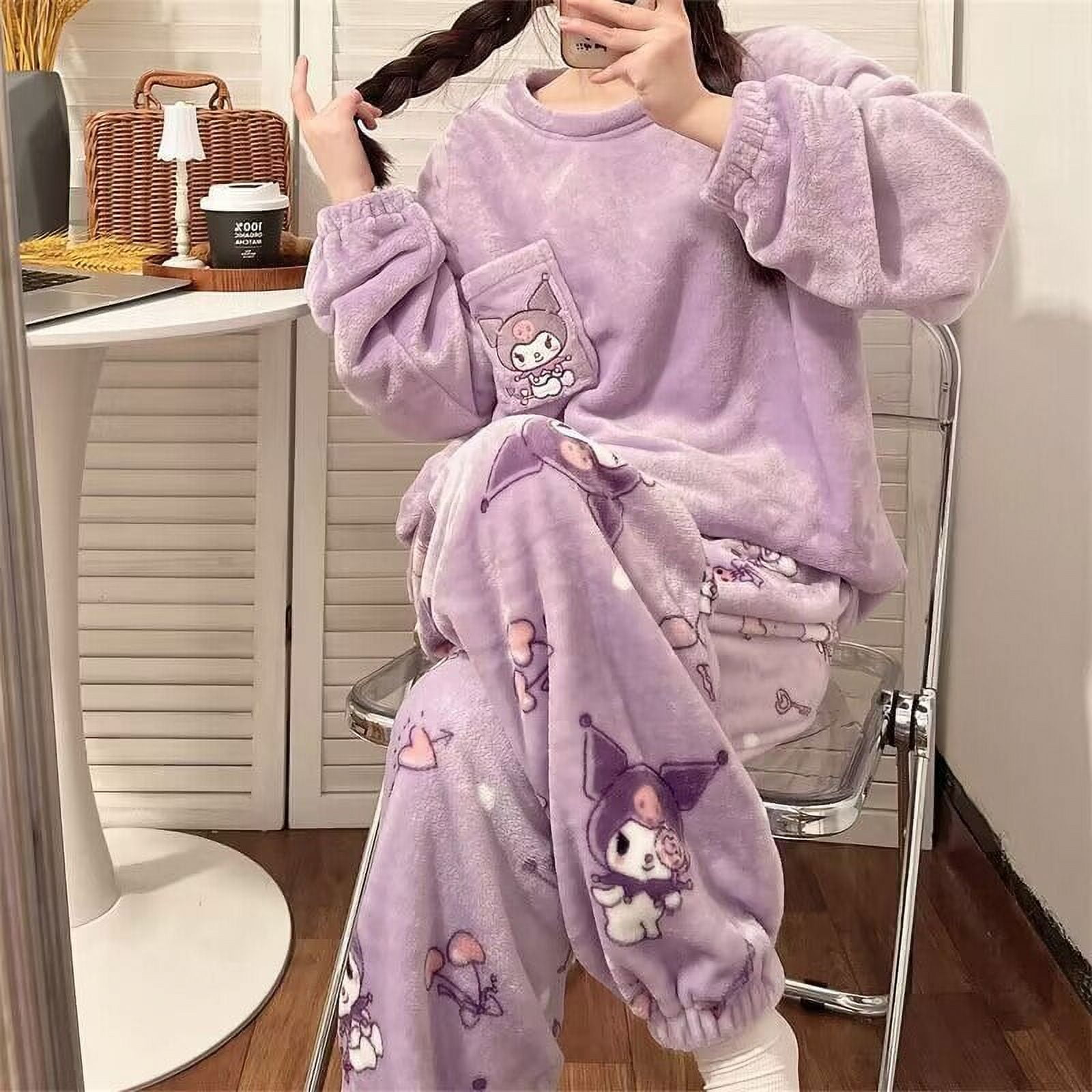 Cinnamoroll Pajamas Kawaii Pyjama Set Female Velvet Cute Anime