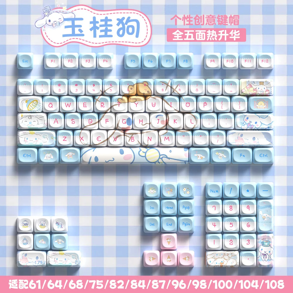 135 Keys Cute PBT Keycaps - Cartoon Dye Sublimation Keycap Set With Puller For Mechanical Keyboard