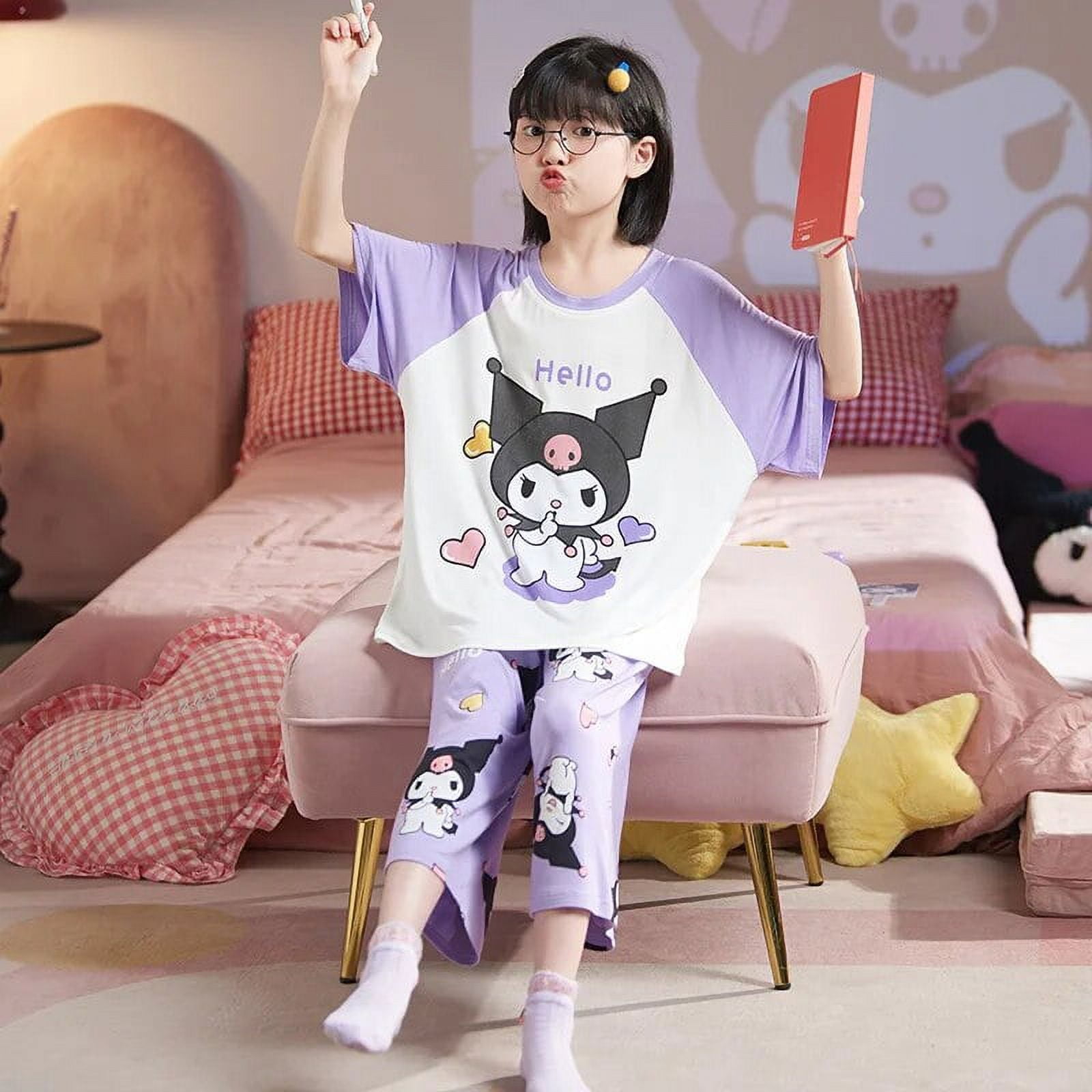 Sanrio Kawaii Cinnamoroll My Melody Kuromi Children's Sleepwears Summer ...