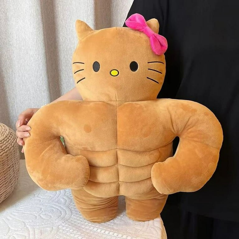 Sanrio Kawaii Hello Kitty Muscle Plush Funny Chest Muscle 