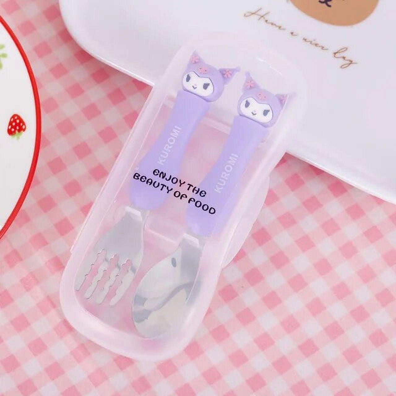 Sanrio Kawaii Hello Kitty My Melody Anime Tableware Spoons and Forks Set Cute Cinnamoroll Fork
