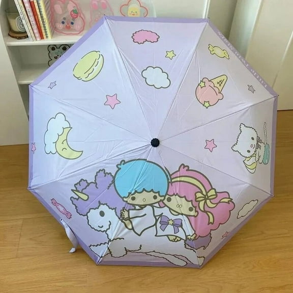 Sanrio Kawaii Hello Kitty Umbrella Anime Kuromi Summer Three-fold Sunscreen Umbrella Girls Sunny and Rainy Umbrella Cute Gift