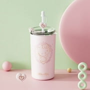 Sanrio Kawaii Hello Kitty Water Cup Student Cartoon Anime 480ML Portable Straw Direct Drink Thermos Cup Office Coffee Cup Gift