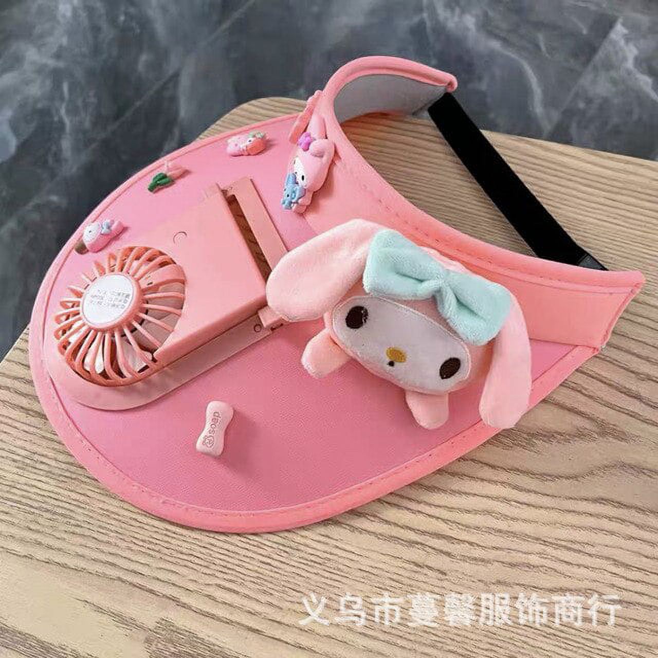 Sanrio Kawaii Hellokitty Usb Fan Hat Cinnamoroll Kuromi Kids Cartoon